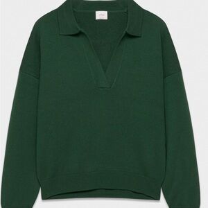 Aritzia Wilfred Dark Green Clara Merino Wool Sweater